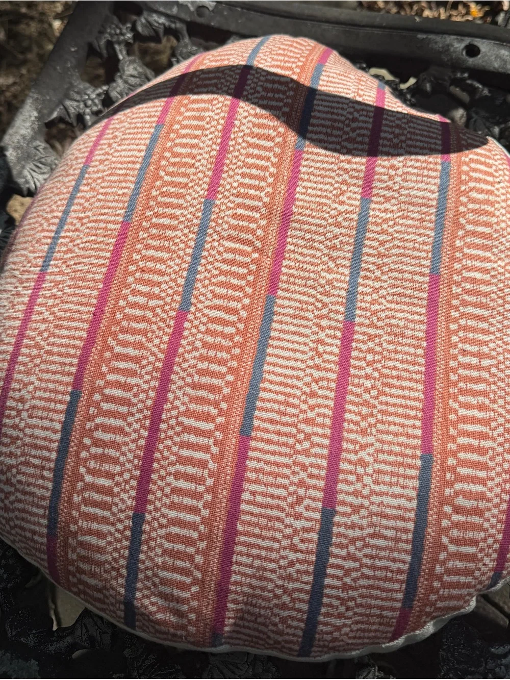 Striped Peach-Pink Decorative Pillow - yoga